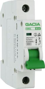 GACIA B16 1P 6kA Wyłącznik nadprądowy bezpiecznik typ S eska SB6L B 1P 16A GACIA 9643 1