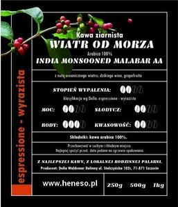 Kawa ziarnista Dolla Wiatr Od Morza India Monsooned Malabar 1 kg 1