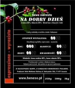 Kawa mielona Dolla Kawa mielona Dolla - Na Dobry Dzień BLEND: ARABICA 80%, ROBUSTA 20% 500 g 2