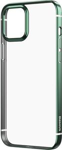 Baseus Baseus Shining Case Elastyczne żelowe etui z metaliczną błyszczącą ramką iPhone 12 Pro / iPhone 12 Ciemnozielony (ARAPIPH61P-MD06) uniwersalny 2