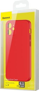 Baseus Baseus Liquid Silica Gel Case Elastyczne żelowe etui iPhone 12 Czerwony (WIAPIPH61N-YT09) uniwersalny 5