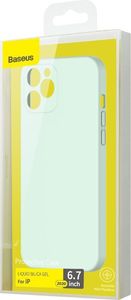 Baseus Baseus Liquid Silica Gel Case Elastyczne żelowe etui iPhone 12 Pro Max Miętowy (WIAPIPH67N-YT6B) uniwersalny 5