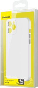 Baseus Baseus Liquid Silica Gel Case Elastyczne żelowe etui iPhone 12 Pro Max Biały (WIAPIPH67N-YT02) uniwersalny 5