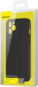Baseus Baseus Liquid Silica Gel Case Elastyczne żelowe etui iPhone 12 Pro Max Czarny (WIAPIPH67N-YT01) uniwersalny 5