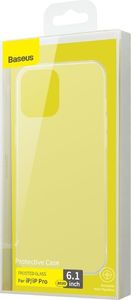 Baseus Baseus Frosted Glass Case Sztywne etui z elastyczną ramką iPhone 12 Pro / iPhone 12 Biały (WIAPIPH61P-WS02) uniwersalny 5