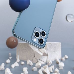Baseus Baseus Frosted Glass Case Sztywne etui z elastyczną ramką iPhone 12 Pro Max Biały (WIAPIPH67N-WS02) uniwersalny 3