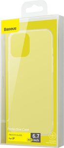 Baseus Baseus Frosted Glass Case Sztywne etui z elastyczną ramką iPhone 12 Pro Max Biały (WIAPIPH67N-WS02) uniwersalny 5