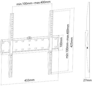 Neomounts Uchwyt ścienny FPMA-W300BLACK 32'' - 55'' 6