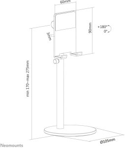Podstawka Neomounts DS10-200SL1 - z regulacją wysokości, na telefon do 7" 12