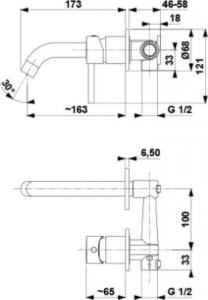 Bateria umywalkowa KFA Moza podtynkowa czarny (5039-810-81) 2