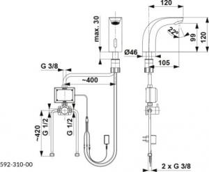 Bateria umywalkowa KFA Samba stojąca chrom (592-310-00) 4
