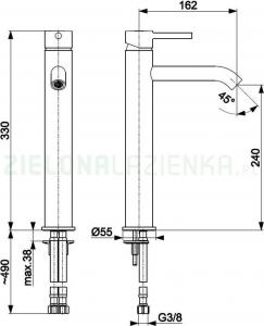 Bateria umywalkowa KFA Moza stojąca czarny (5032-612-81) 2