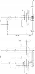 Bateria umywalkowa Omnires bateria umywalkowa podtynkowa Y, złoto 7