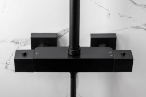 Zestaw prysznicowy KFA Logon z deszczownicą z baterią termostatyczną czarny (5746-910-81) 2