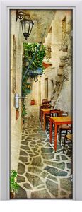 Tulup Fototapeta samoprzylepna na drzwi 75 x 205 cm tawerna grecka 1