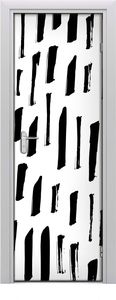 Tulup Fototapeta samoprzylepna na drzwi 75 x 205 cm czarny punkt 1