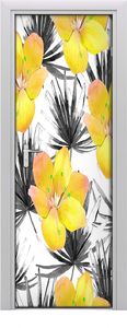 Tulup Fototapeta samoprzylepna na drzwi 75 x 205 cm tropikalne kwiaty 1