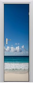 Tulup Fototapeta samoprzylepna na drzwi 75 x 205 cm tropikalna plaża 1