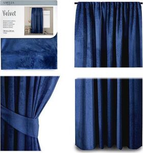AmeliaHome Zasłona Velvet na taśmie Indygo 140X245 2