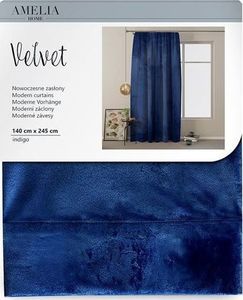 AmeliaHome Zasłona Velvet na taśmie Indygo 140X245 3