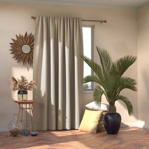 AmeliaHome Zasłona Blackout na taśmie Krem 140X245 1