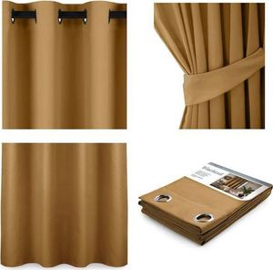 AmeliaHome Zasłona Blackout na przelotkach Musztardowy 140X175 2