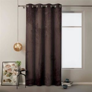 AmeliaHome Zasłona Velvet na przelotkach Brąz 140X245 1