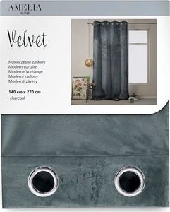 AmeliaHome Zasłony Velvet na przelotkach Grafit 140X270 3