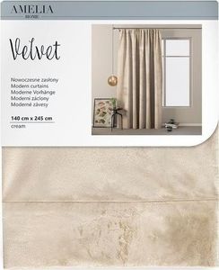 AmeliaHome Zasłona Velvet na taśmie Krem 140X245 3