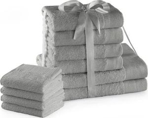 AmeliaHome Zestaw ręczników Amari 10 elementów srebrny 3 rozmiary 1
