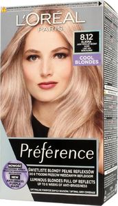 L’Oreal Professionnel Preference Farba do włosów 8.12 Alaska - Jasny Popielaty Beżowy Blond 1op. 1