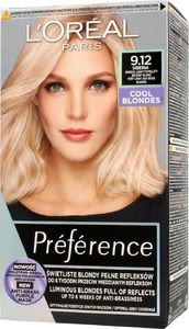 L’Oreal Paris Preference Farba do włosów 9.12 Siberia - Bardzo Jasny Popielaty Beżowy Blond 1op. 1