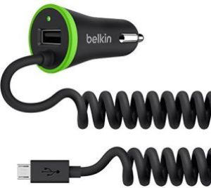 Ładowarka Belkin Samochodowa Uniwersalna, USB, 3.4 A, Kabel microUSB, Czarno-Zielona (F8M890BT04-BLK) 1