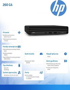 Komputer HP 260 G4 Intel Core i3-10110U 8 GB 256 GB SSD Windows 10 Pro 3