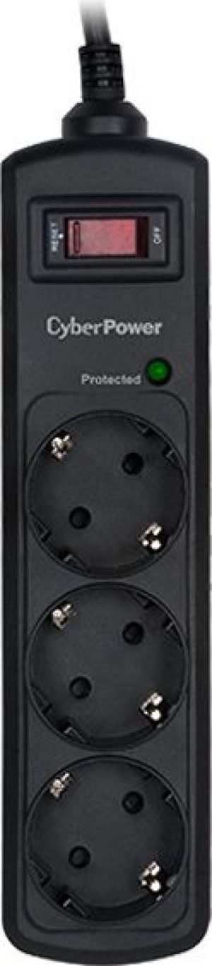 Listwa zasilająca CyberPower przeciwprzepięciowa 3 gniazd 1m czarny (B0310SA0-DE) 2
