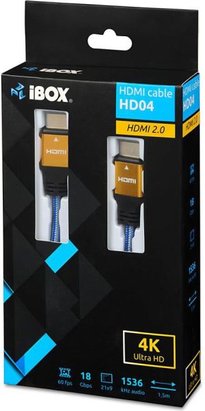 Kabel iBOX HDMI - HDMI 1.5m niebieski (ITVFHD04) 2