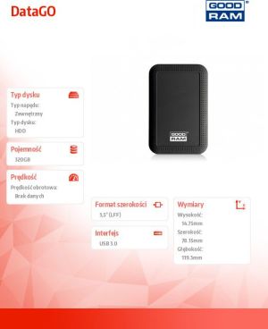 Dysk zewnętrzny HDD GoodRam HDD 320 GB Czarny (HDDGR-01-320) 2