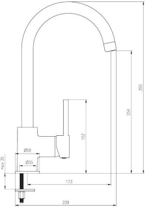 Bateria kuchenna Deante Aster stojąca chrom (BCA 062M) 8
