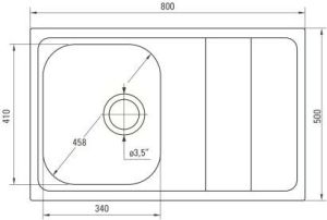 Zlewozmywak Deante Zlewozmywak 1-komorowy Maestro z ociekaczem 50 x 80cm stalowy (ZSM_0113) 2