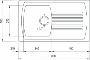 Zlewozmywak Deante  1-komorowy Lusitano z ociekaczem 50 x 86cm biały (ZCL_611N) 3
