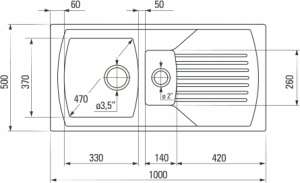 Zlewozmywak Deante  1,5-komorowy Lusitano z ociekaczem 50 x 100cm biały (ZCL_651N) 2