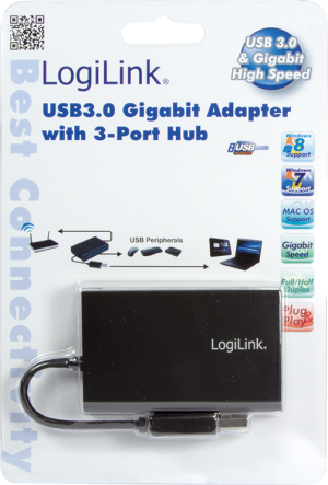 HUB USB LogiLink 1x RJ-45  + 3x USB-A  (UA0173) 2