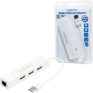 HUB USB LogiLink 1x RJ-45  + 3x USB-A 2.0 (UA0174A) 3