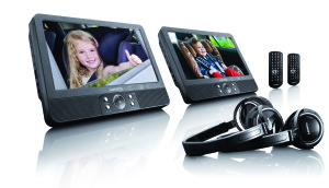 Odtwarzacz przenośny Lenco DVP-938, 2 ekrany 9", CD, USB, SD, 2 piloty, 2 x słuchawki 4