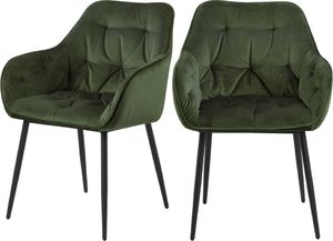 Selsey Zestaw dwóch krzeseł tapicerowanych Agamos zielone 1