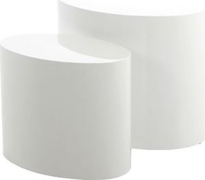 Selsey Zestaw dwóch stolików kawowych Plomin 48x33 cm i 40x24,5 cm biały połysk 1