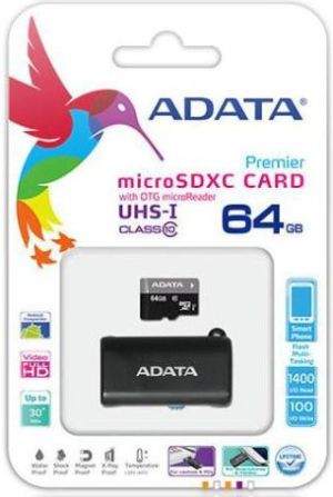 Karta ADATA Premier MicroSDXC 64 GB Class 10  (AUSDX64GUICL10-ROTGMBK) 1