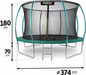 Trampolina ogrodowa Neo-Sport NS-12C181 z siatką wewnętrzną 12.5 FT 374 cm 9