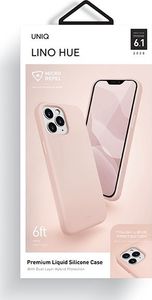 Uniq UNIQ etui Lino Hue Apple iPhone 12/12 Pro różowy/blush pink Antimicrobial 7