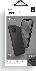 Uniq UNIQ etui Lino Hue Apple iPhone 12 mini czarny/ink black Antimicrobial 7